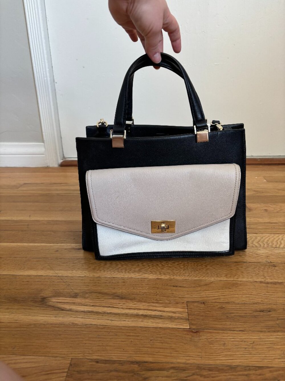 kate spade purse, black/cream/white